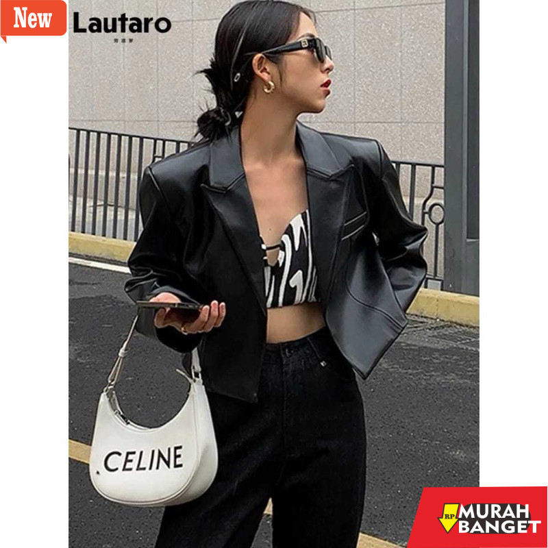 jaket kulit wanita hijab Jas crop Wanita / Jaket Kulit Wanita by GF