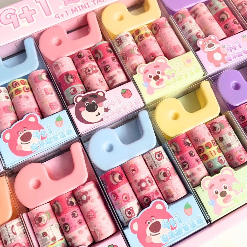 MINI TAPE WITH DISPENSER stationery alat tempel solasi karakter cfc