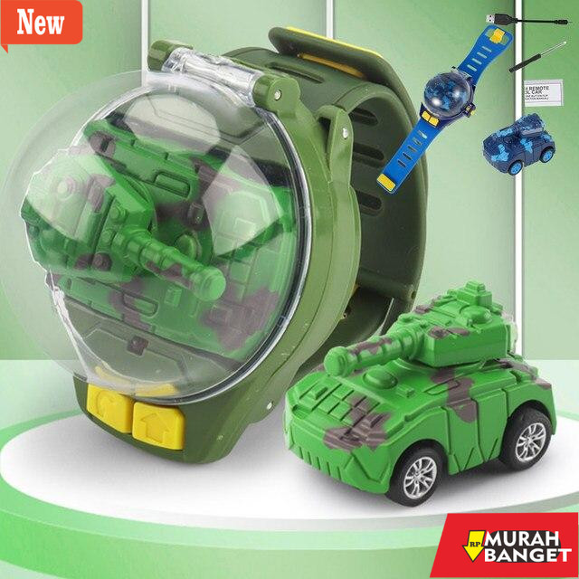 Mobil mainan anak-anak yg lagi viral- Mainan Anak Mobil Jam Tangan Remot Control I Watch Mini Tank R
