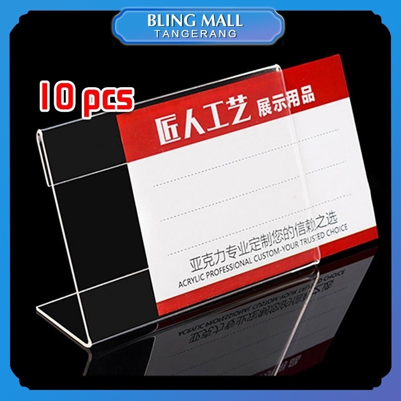 

9*6 cm Price Tag Acrylic Transparan Papan Nama Meja Akrilik Kartu Nama 10 Buah