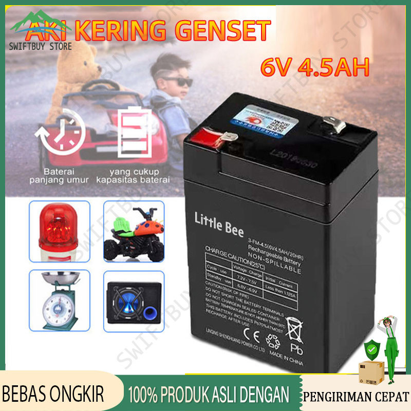 Aki kering 6v 4.5ah/ aki kering genset 6v 20ah/Aki Timbangan Digital VRLA SINUS 6V 4Ah 4.5Ah Aki Eme
