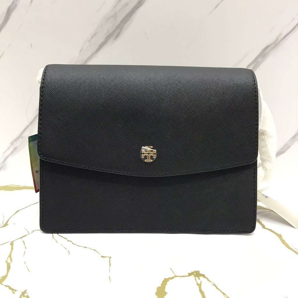 Tory Burch Emerson Envelope Medium Shoulder Bag in Black v