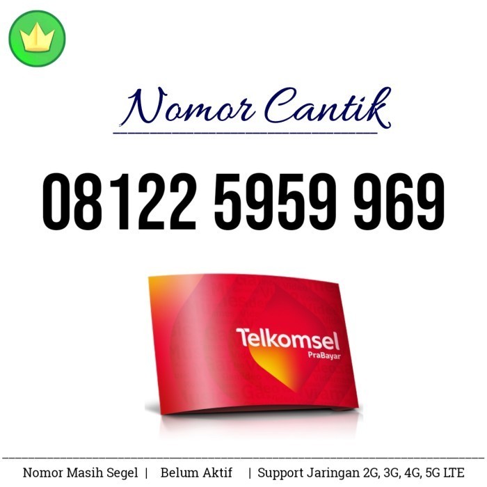 Kartu Perdana Nomor Cantik Telkomsel Simpati 08122 5959 969