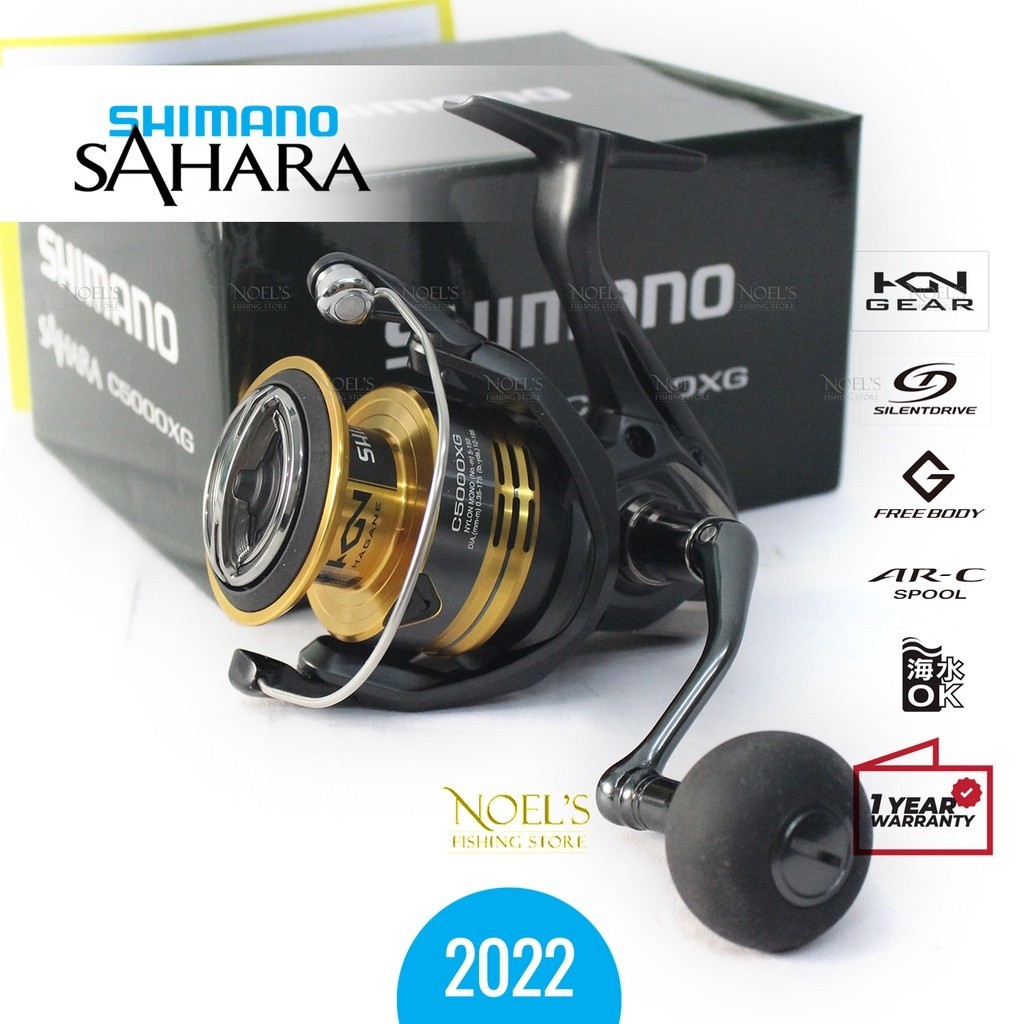 Reel Shimano SAHARA [2022] Power Handle 500 UL 1000 2500 3000 4000 5000 Freshwater Saltwater Resmi