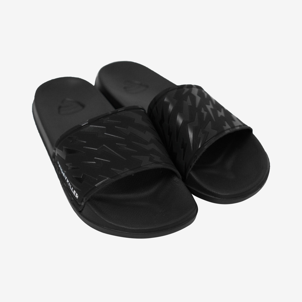 SANDAL SLIDE PRIA KASUAL SIMPLE HITAM FRIDAY KILLER | MC THUNDS DARK