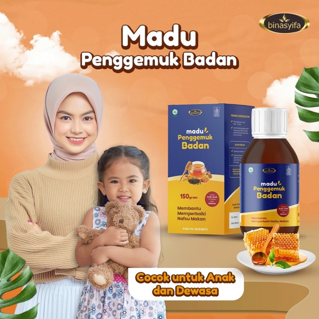 

Binasyifa Madu Penggemuk Badan Menambah Nafsu Makan Anak Dan Dewasa Hasil Permanen Tanpa Efek Samping Binasyifa Herbal Asli Original Binasyifa