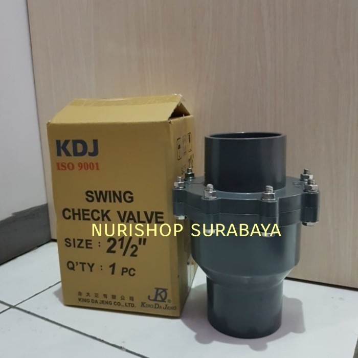 Check Valve / Checkvalve PVC KDJ 2 1/2" atau 2.5" atau 2 1/2 inch in dim (MODEL KLEP / TABOK)