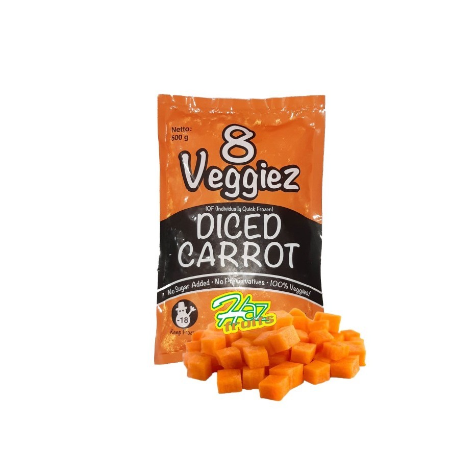 

Diced Carrot 8 Veggiez 500 Gr Wortel Beku IQF