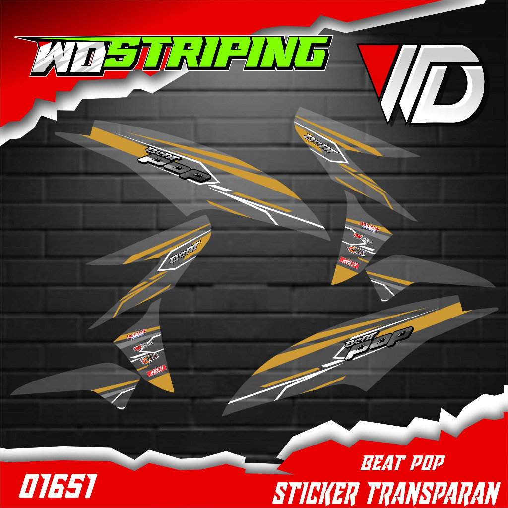 ND STICKER 01651 sticker striping transparan sepeda motor honda beat pop murah