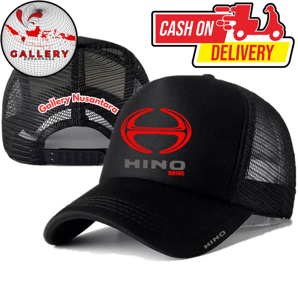 Gallery Nusantara Topi Trucker HINO - Topi Distro HINO Logo - Topi HINO Premium - Topi Pria Dewasa -