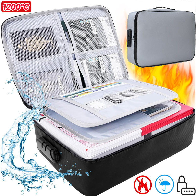 

[✅READY STOCK]Tahan Api Dan Air Tas Penyimpanan /Multifungsi Travel Tas Penyimpanan Portable/Menyimpan Dokumen & Paspor/Dokumen 3 Layer