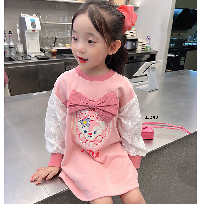 PROMO BAJU  DRESS GAUN ANAK PEREMPUAN LINNABEL IMPORT LENGAN BALON KONDANGAN PARTY DRESS