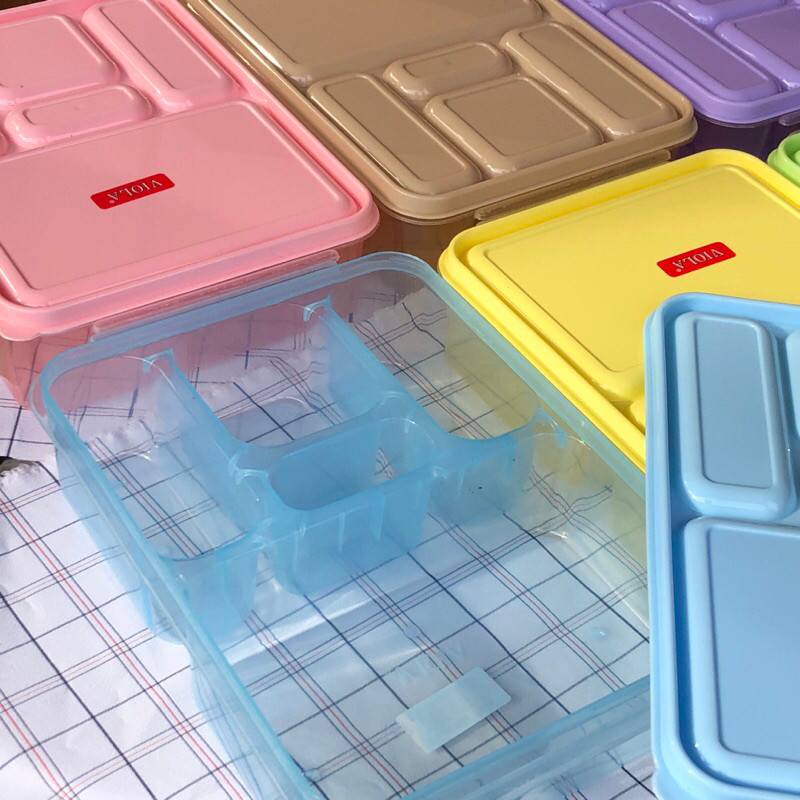 LUNCH BOX STELLA SEKAT 5 VIOLA/TEPAK MAKAN ANAK/TEPAK SEGI SEKAT 5