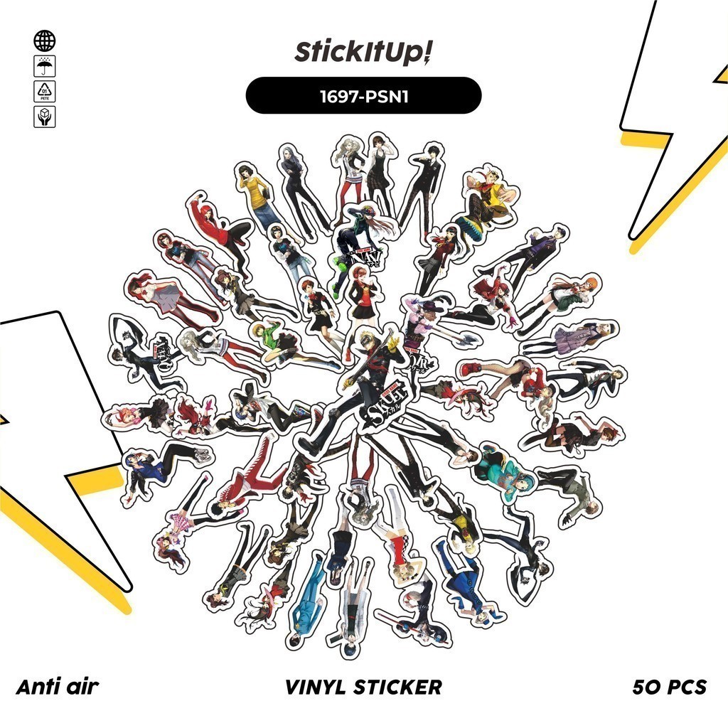 

COD✨ 100 Pcs Stiker PERSONA5 001 Lucu Anti Air Untuk Dekorasi Notebook Sepeda Skateboard Handphone DIY