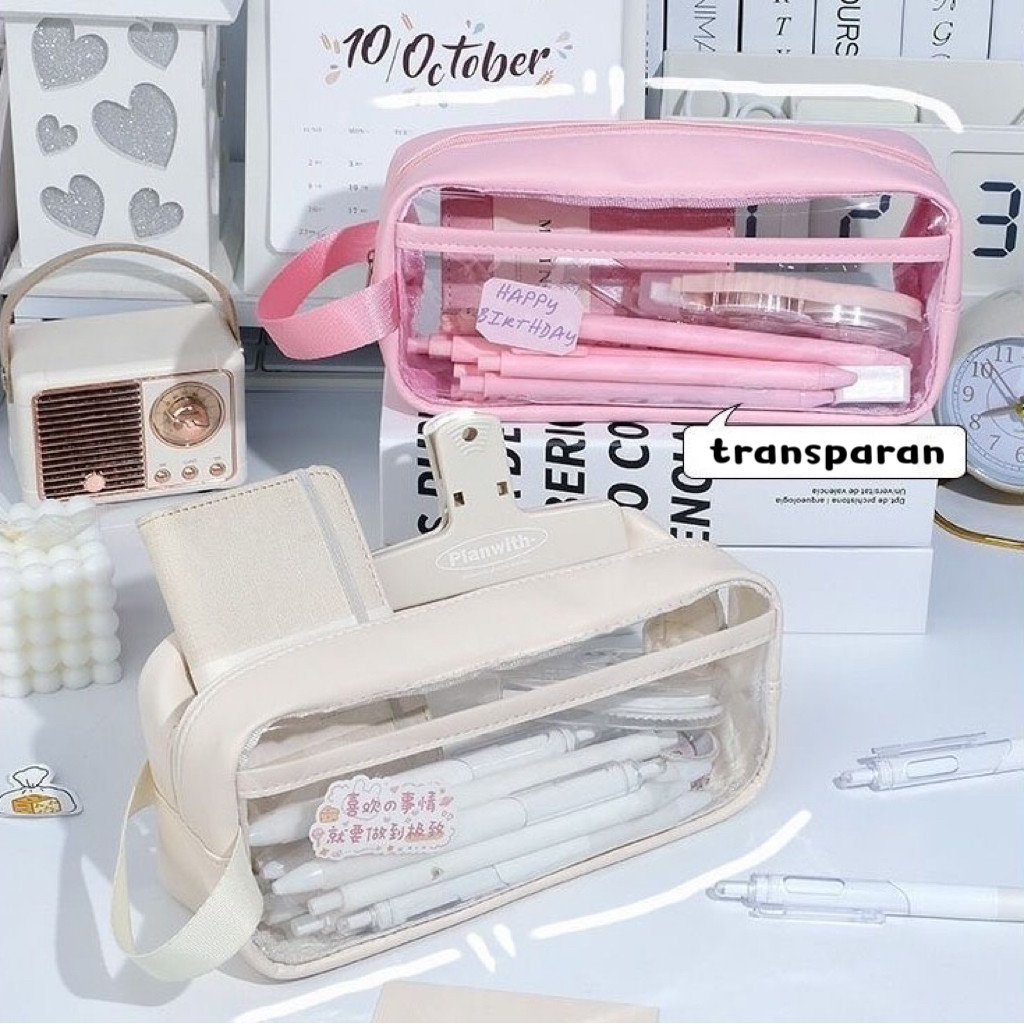 

Tempat Pensil Lucu Transparant Kotak Pensil Alat Tulis Pencil Case Kotak Pensil Sekolah barang aesthetic