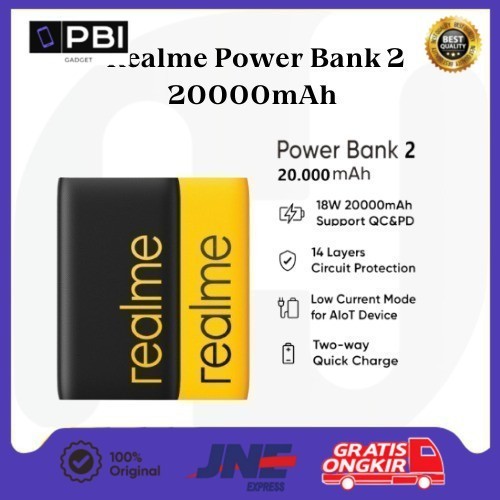 Realme Powerbank 2 20000 Mah Quick Charger 18W - Garansi Resmi