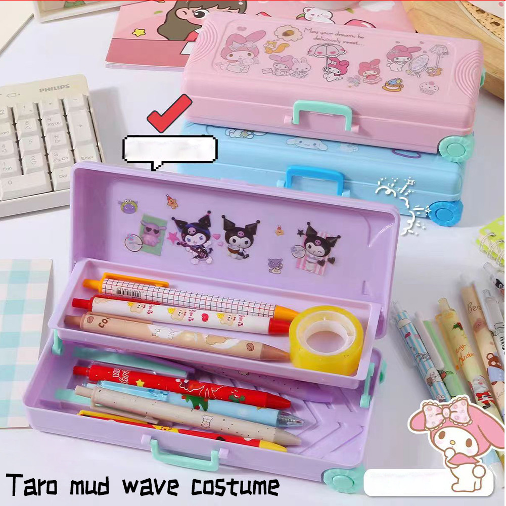 

Kuromi Sanrio Seri Pensil Kasus Alat Tulis Anime Kartun Pensil Kasus Large Capacity School Supplies Troli Kotak Lucu Anak-anak