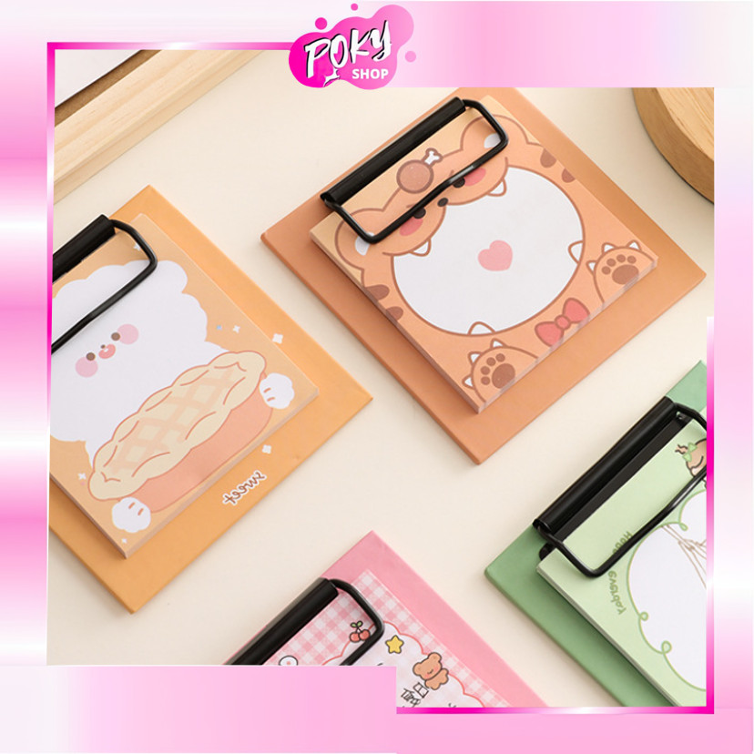 

POKY - S6372 Sticky Notes Free Clipboard / Memo Pad Karakter Lucu / Aesthetic Clipboard Sticky Notes