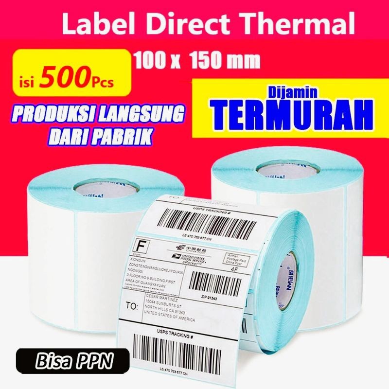 

Label Thermal 100x150 | Kertas Thermal 100x150 isi 500pcs | Sticker Thermal
