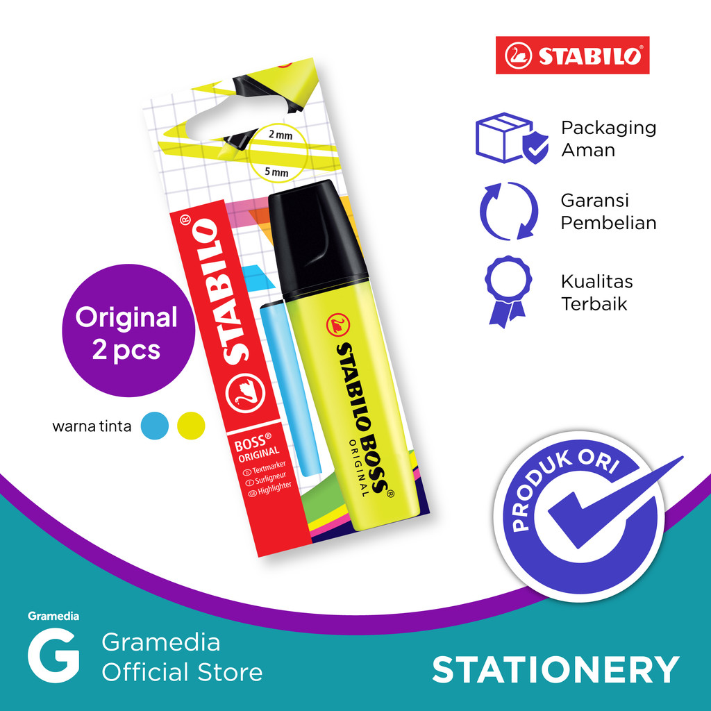 

Stabilo Boss Set 2 Yellow & Blue
