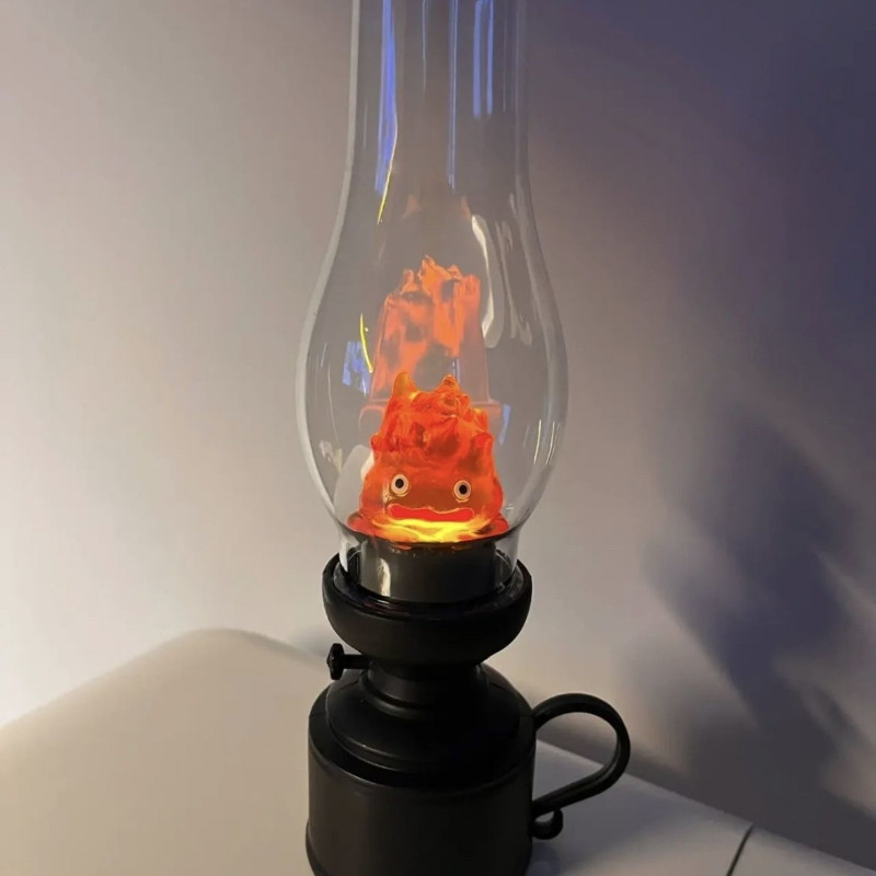 Halloween Retro Night Light Calcifer Flameless Decorative Lamp Cartoon Anime Kerosene Candle Lamp Be
