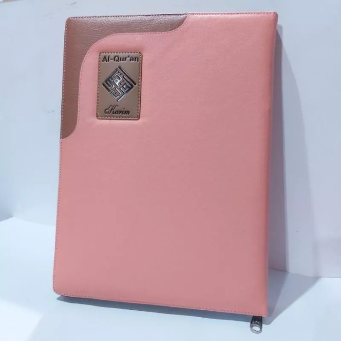 ✨TERLARIS ✨SAMPUL saja - Cover Al Quran A4 Resleting Sarung Alquran Sampul Quran - PEACH