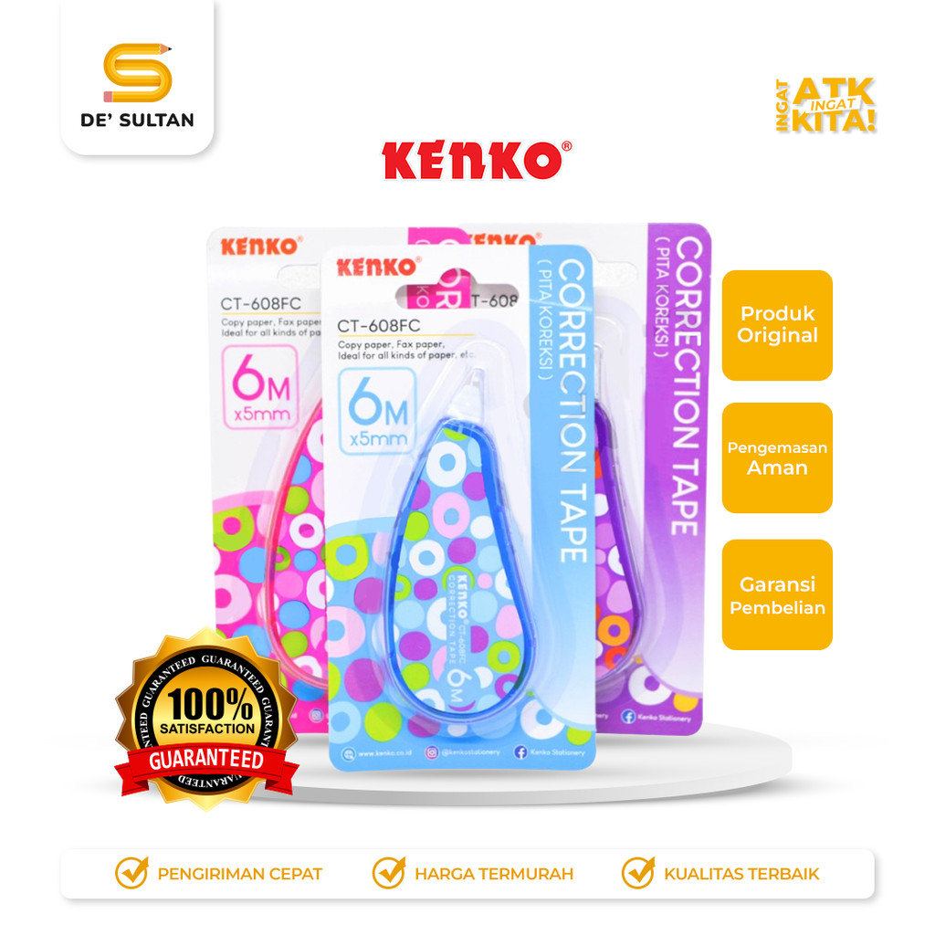 

KENKO PITA KOREKSI/ CORRECTION TAPE CT-608FC [6M x 5mm] (1PC)