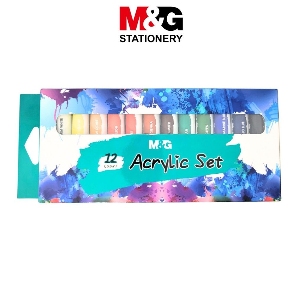 

Cat Acrylic M&G 12 Colours 12 ml #APLN6594 Cat Akrilik 12 Warna Akrilik Cat 12 ml Alat Melukis