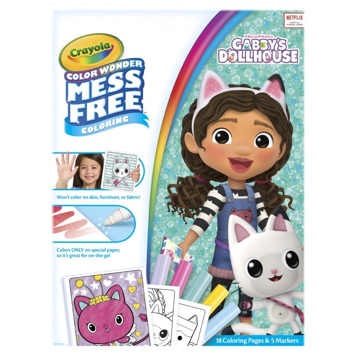 

Crayola Color Wonder Gabby's Dollhouse Foldalope (18 Coloring Pages + 5 Markers)