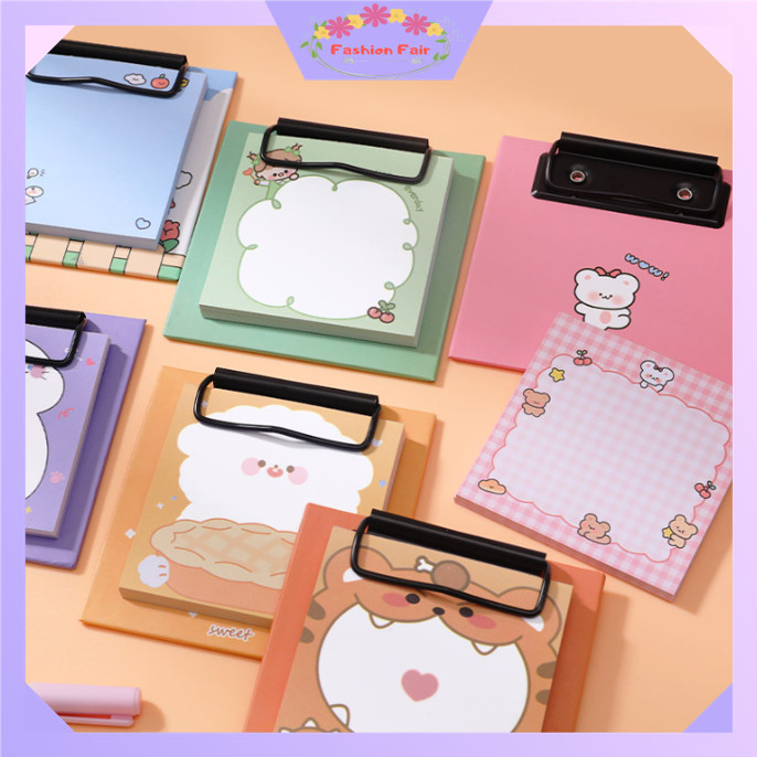 

FASHION FAIR - S6372 Aesthetic Clipboard Sticky Notes / Sticky Notes Free Clipboard / Memo Pad Karakter Lucu / Catatan Klip Papan Kreatif