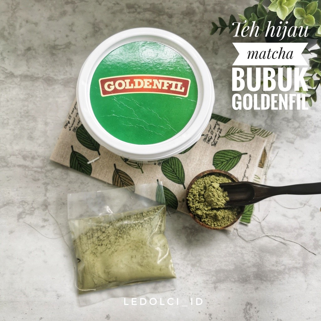 

GOLDENFIL MATCHA POWDER MATCHA TEH HIJAU BUBUK KEMASAN KECIL 50 GRAM