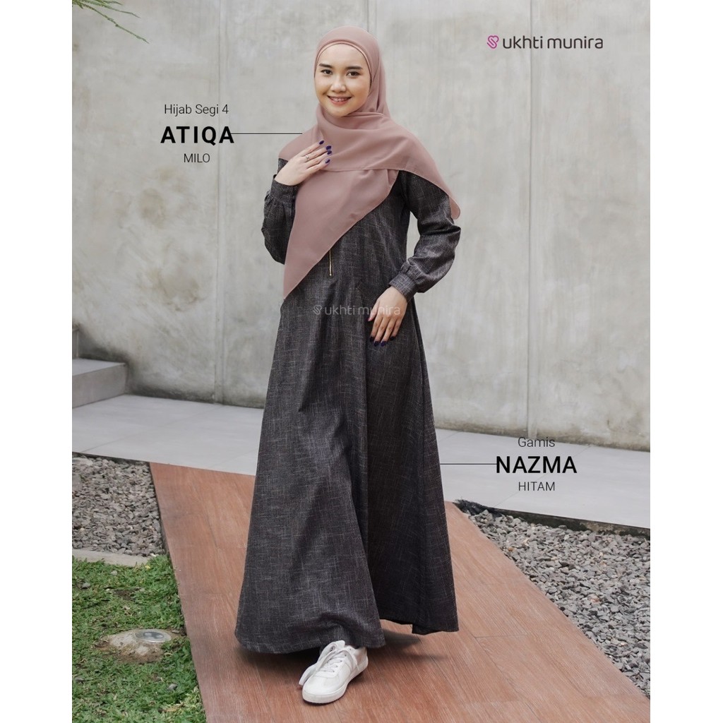 NAZMA UKHTI MUNIRA DRESS GAMIS MUSLIMAH KATUN COTTON LINEN LUXURY