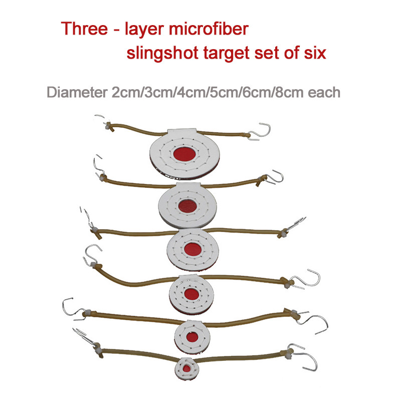 6Pcs/Set Triple Microfiber Slingshot Targets Rubber Band Iron Hook Ready To Use Slingshot Targets So