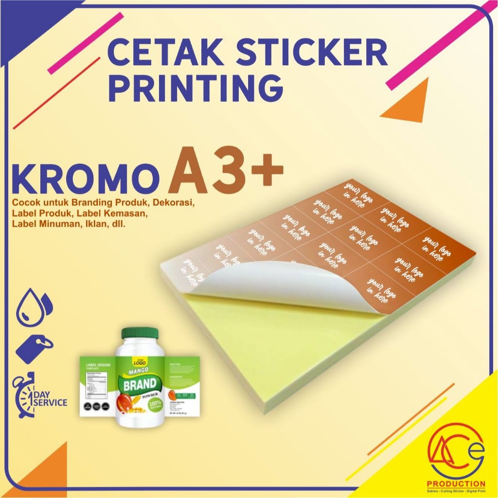 

CETAK STIKER KROMO STIKER LABEL STICKER LABEL PRODUK KROMO ANTI LUNTUR