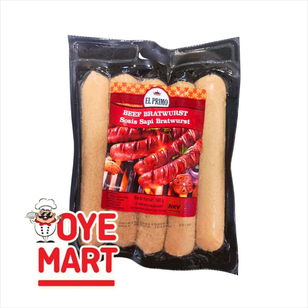 

EL PRIMO BEEF BRATWURST SAUSAGE 500GR/SOSIS SAPI
