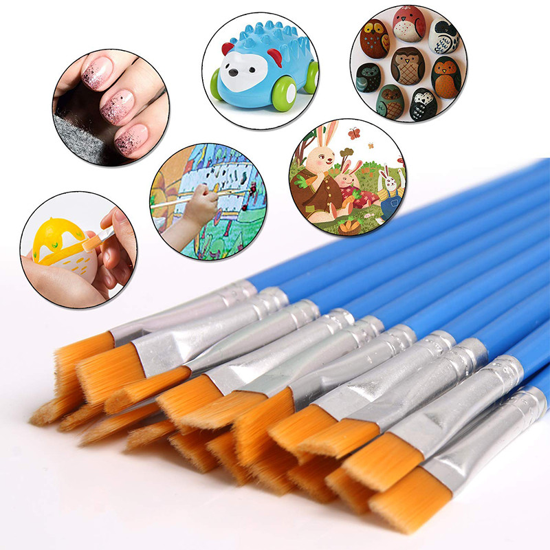 

20pcs Paint Brushes Set for Kids Acrylic with Flat Round Pointed Paint Brushes Craft Watercolor Oil Painting Brushes