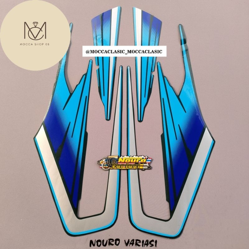 striping list body stiker yamaha rx king tahun 1995 full set biru silver variasi kualitas terbaik te