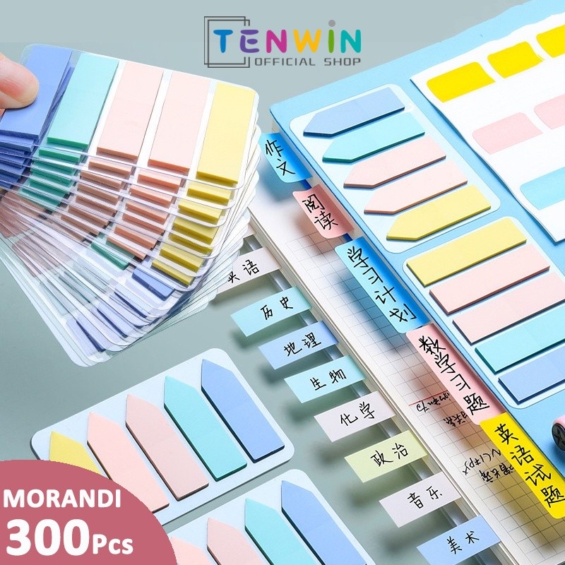 

Morandi Translucent Index Sticker Removable PET Arrow Indikator Label Stiker Indeks Memo Catatan Tempel