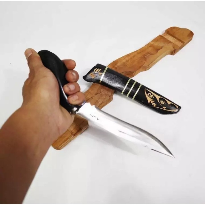 MAL 0066 Laduk Dayak Hitam Mini Sarung Ukir