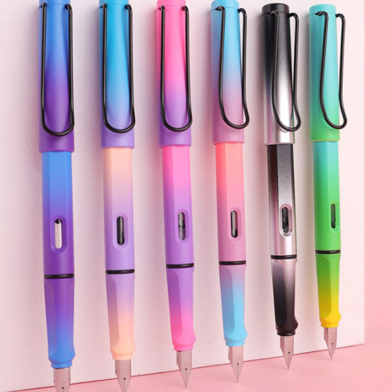 

Fountain Pen Fashion Popular Plastic Colorful Classic Business Gift Ink Pens Nice Office Pen Gift Gradient Color