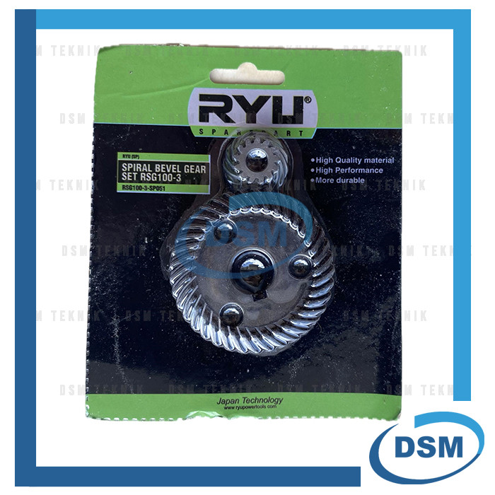 RYU Spiral Bevel Gear Set RSG 100-3 Mesin Gerinda 4" Gigi Nanas Roda Gir Spare Part