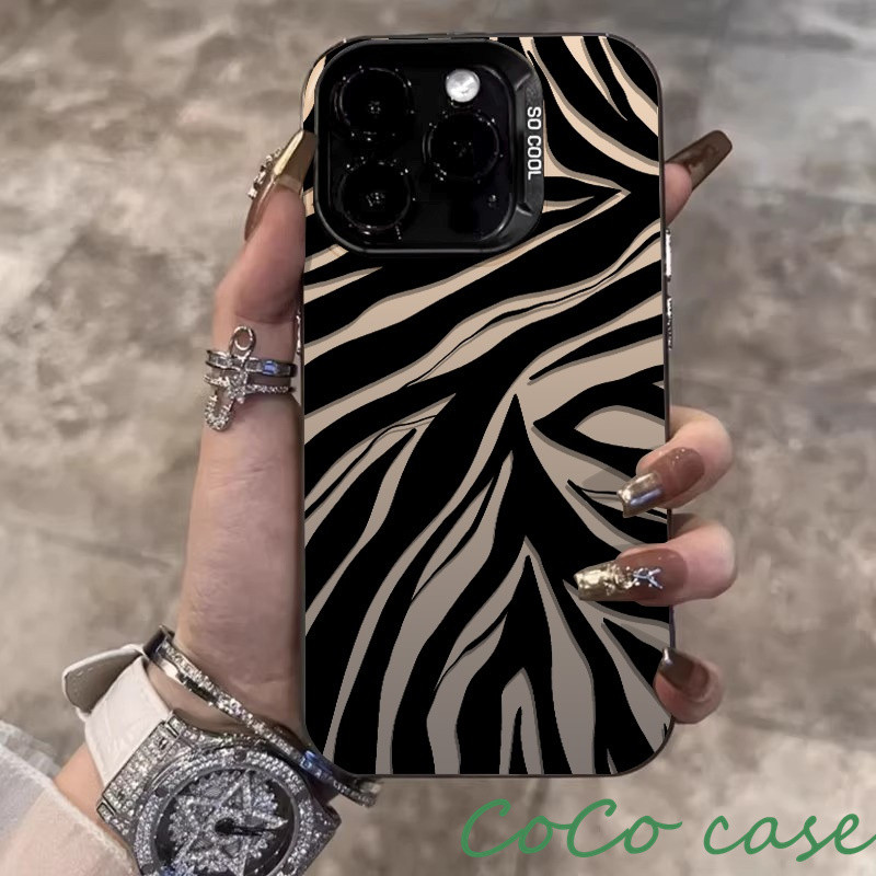 case iPhone XS IMD riak hitam dan putih Casing ponsel cocok untuk iPhone 11 11PROMAXSoftcase Macaron