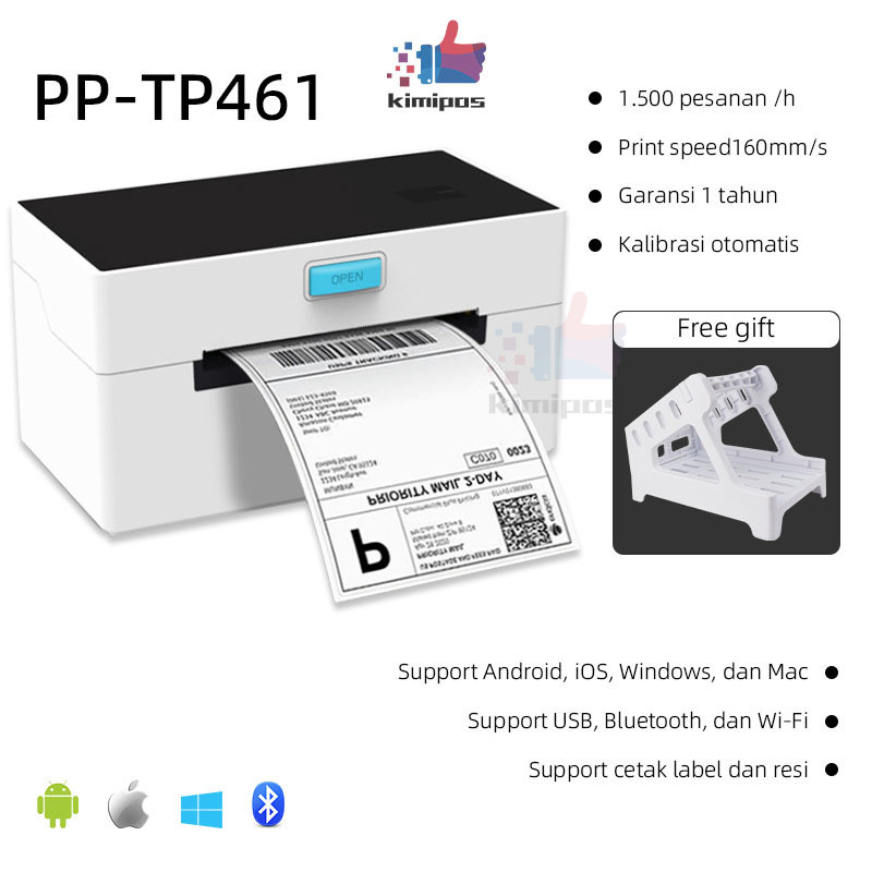 PRINTER BARCODE THERMAL LABEL SUPPORT BLUETOOTH /USB /Wireless Shipping Sticker Printer Barcode Ther