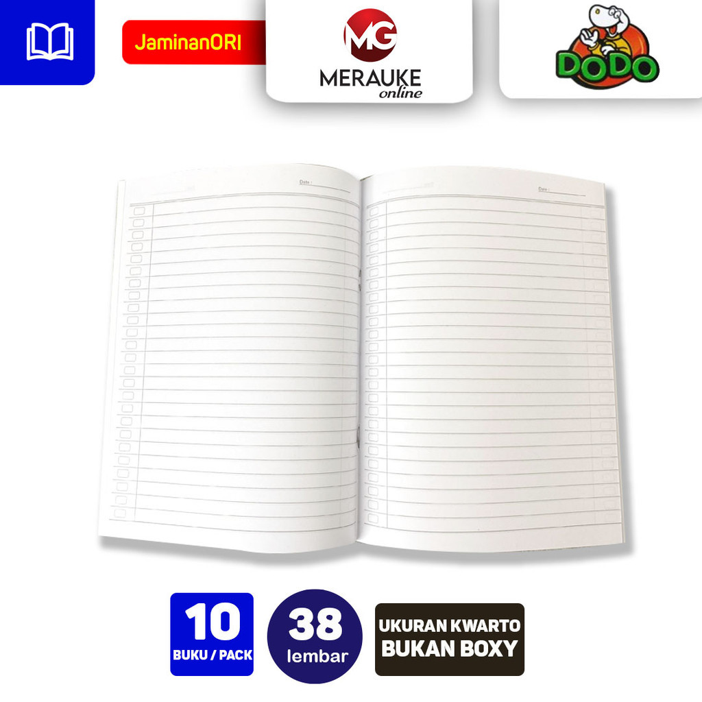 

HJK Buku Tulis DODO 38 Lembar (1 Pack Isi 10 Buku)