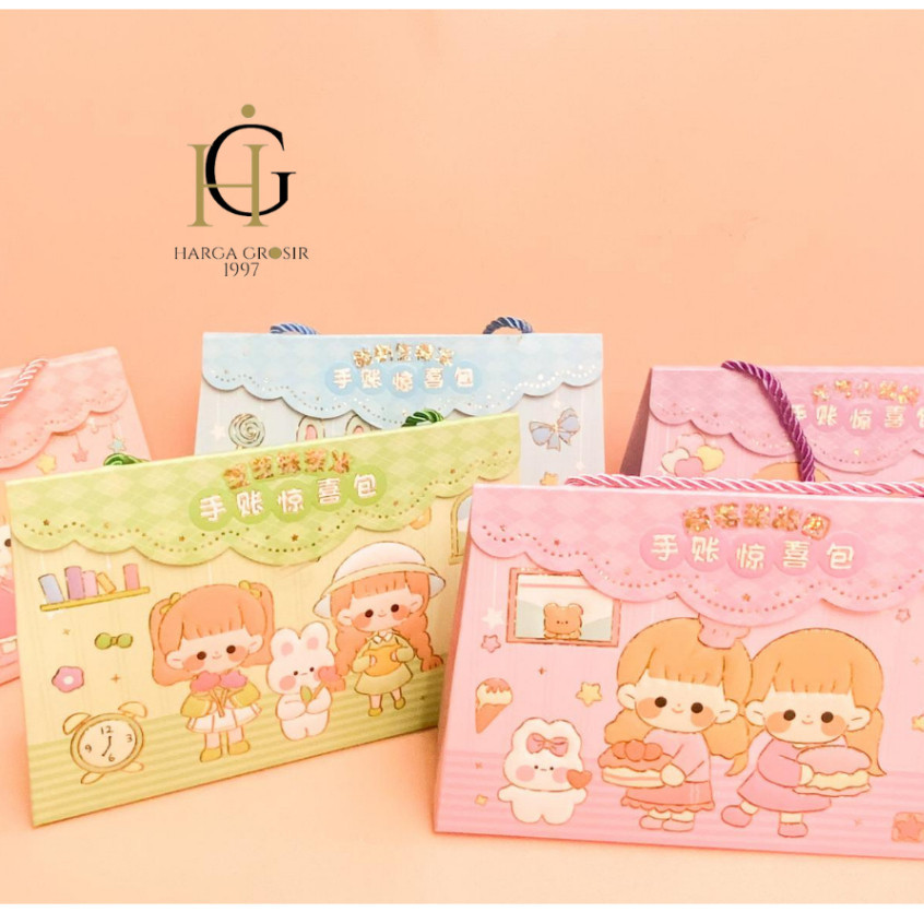 

Sticker Sz-65 dan alat tulis Paperbag model tas penjepit sticker pulpen solatip buku notes tulis hampers kado unik bisa cod