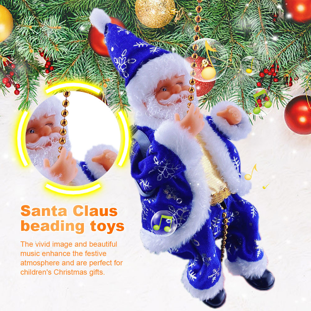 Christmas Santa Claus Doll Reusable Electric Climbing Ladder Doll Easy Assemble Hanging Santa Claus 