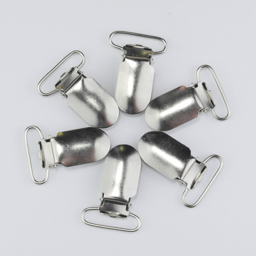 

2018 Fashion Metal Suspenders Clip 1'' 25 Mm Lead Free Suspender Paci Pacifier Clips Ribbon Craft Sewing Tool Garter Clip 20pcs