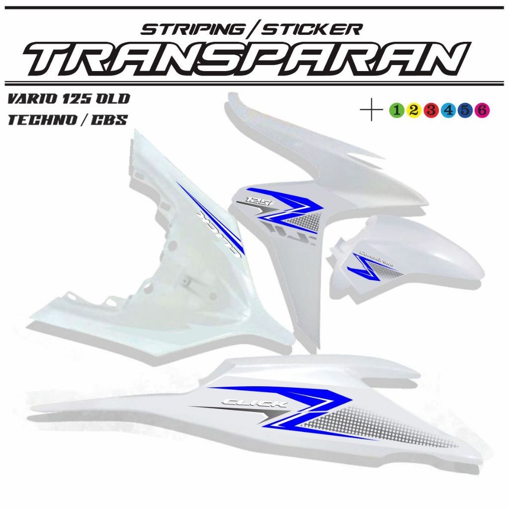 MOTIP STIKER TRANSFARAN VARIO TECHNO 125 OLD / STIKER TRANSPARAN MOTOR VARIO 125 TECHNO