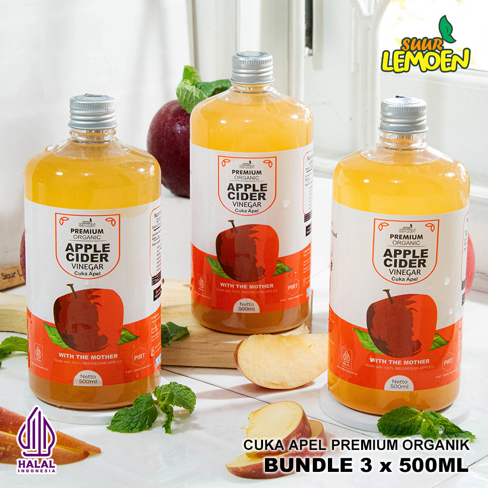 

BISA COD - Cuka Apel Bundle 3 x 500ml - Diet Detox Alami - Apple Cider Vinegar Premium Organic - SYAF.SKINCARE
