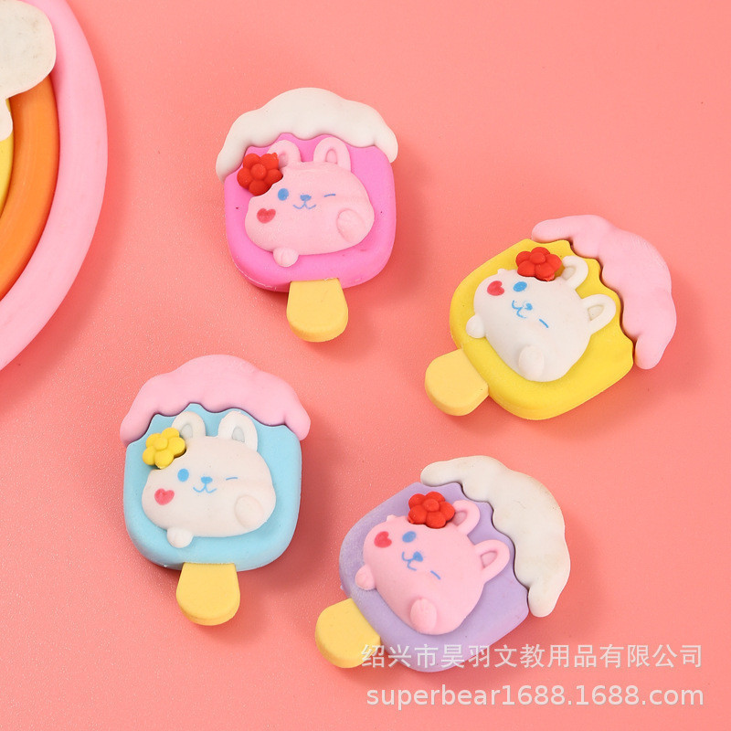 

Ay00! (48Pcs - 1box) Penghapus Pensil Karakter Mermaid Ice Cream Donat Rabbit Penghapus Lucu -